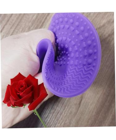 Makeup Brush Cleaner Mat - Round Silicone Cleaning Pad for Makeup Tools - Purple - Buy Online on GoSupps.com