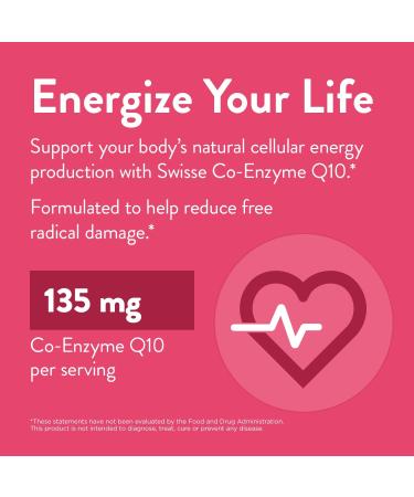 Swisse CoQ10 Supplement | Co-Enzyme Q10 for Heart Health Energy & Antioxidant Support | 135 mg 180 Mini Softgel Capsules - International Shipping Available - Buy Online on GoSupps.com