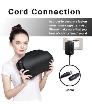 Shiatsu Neck and Back Massager with 8 Heated Rollers - Kneading Massage Pillow for Shoulders, Lower Back, Legs, and Feet - Relaxation Gift for Men and Women - Present for Wife - Black - Buy Online on GoSupps.com