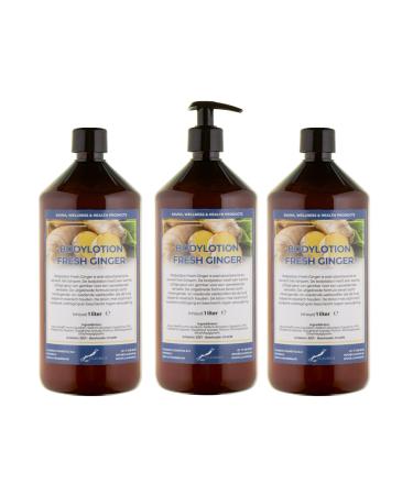 Claudius Bodylotion Fresh Ginger 3 x 1 liter met 1 pomp amber