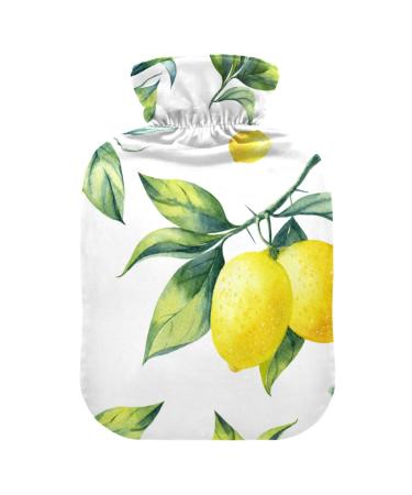 Heat bottle with reference 1 l of durable warm-up bag for hand feet shoulder and neck pain cramps heating press and heat therapy pattern from white watercolor lemon