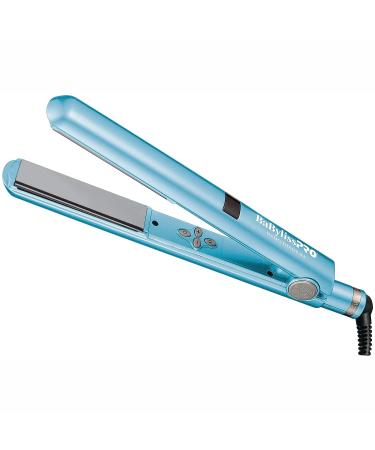 BaBylissPRO Nano Titanium and Ceramic I-Style Dual Voltage 1 inch Flat Iron Blue