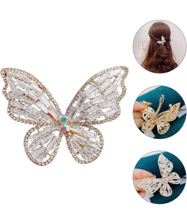 FRCOLOR Rhinestone Hair Clip for Women Butterflies bobby for girls Headwear curls Miss diamond Hair Jaw Clip - Buy Online on GoSupps.com