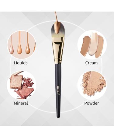 Beili Foundation Brush Set - 2 Flat Top Brushes for Liquid Cream & Powder Makeup - Blue & Black - Buy Online on GoSupps.com