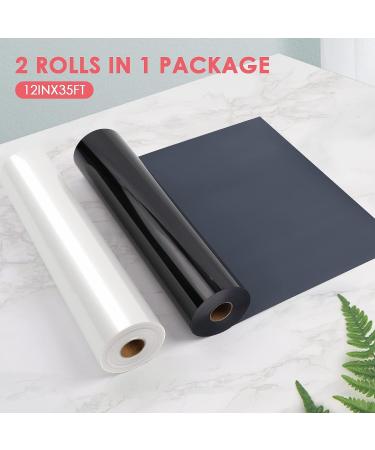 HTVRONT Black & White HTV Vinyl Rolls - 12 x 35ft Heat Transfer Vinyl for Shirts - Easy to Cut & Weed - Iron On Vinyl for Cricut & Cameo - Buy Online on GoSupps.com