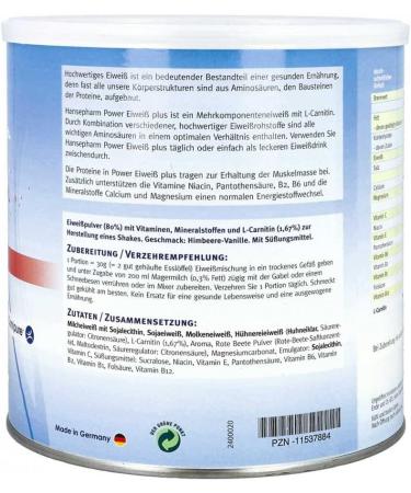 Hansepharm Power Protein Plus Raspberry-Vanilla 750g - Premium International Protein Supplement for Muscle Growth & Recovery - Buy Online on GoSupps.com