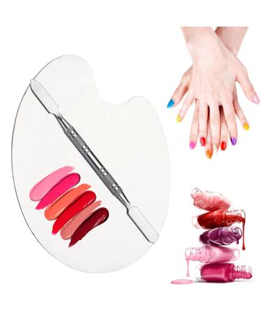 G n rique Metal Makeup Palette - Makeup Mixing Tray - Foundation Tray with Double-Ended Toner Stick Specular Shine and Fine Grinding - Nail Polish