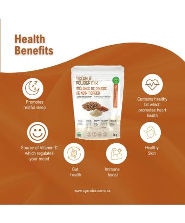 Aga's Wholesome Tigernut Powder Mix 200g Made from Ground Tigernuts & Dates Source from West Africa Plant Based Dairy Alternative Powder Vegan AIP Paleo Non GMO - Buy Online on GoSupps.com