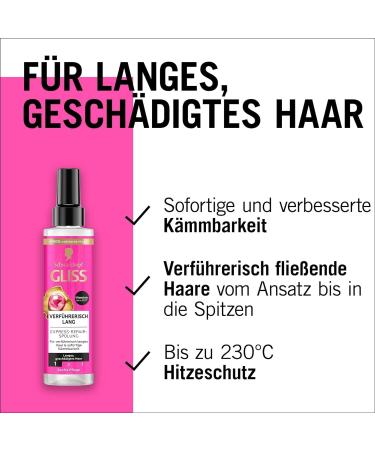 handle Gliss ExpressRepair Conditioner seductively long 2 x 200 ml hair conditioner for seductively long hair conditioner with heat protection for future hair damage 200 ml 2er Pack - Buy Online on GoSupps.com