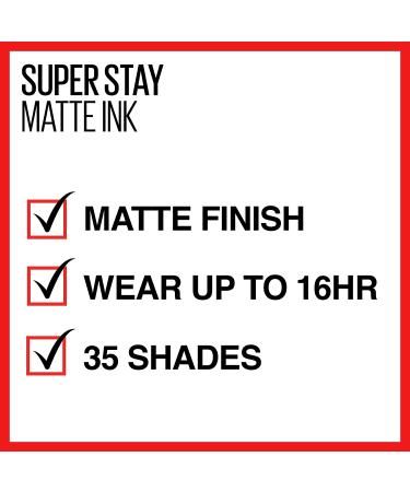Maybelline Superstay Matte Ink Liquid Lipstick - Exhilarator Ruby Red | Long Lasting | Up to 16H Wear | 0.17 fl.oz - Buy Online on GoSupps.com