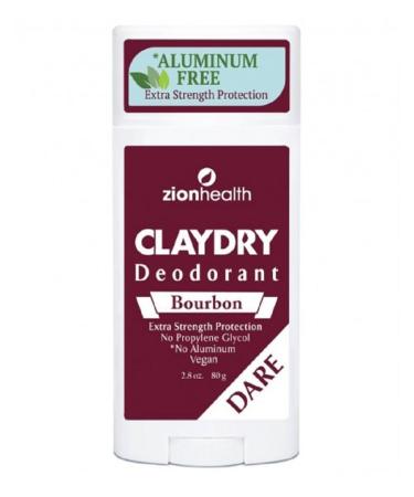 Clay Dry Dare Bourbon Deodorant Zion Health 2.8 oz Stick