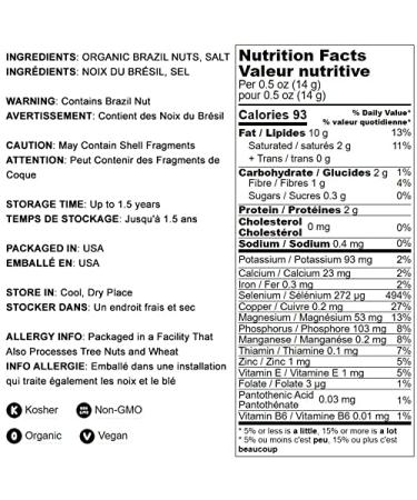 Organic Dry Roasted Brazil Nuts with Himalayan Salt 8oz - Non-GMO, Keto-Friendly Snack - High Protein & Selenium - Vegan, Kosher, Bulk - Buy Online on GoSupps.com