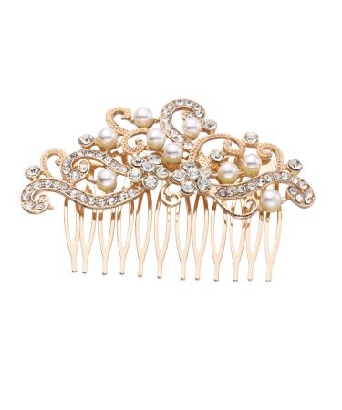 DOITOOL Hair Accessory for Women Bridesmaids Pearl Side Headpiece Hair Pearls Bride Veil Rhinestone Barrettes for Women Womens Headwear for Women Wedding Veils Miss Comb Fashion