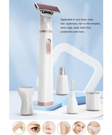 5-in-1 Women's Electric Razor | USB Rechargeable Hair Removal for Face Eyebrows Legs & Armpits | Stainless Steel Easy Clean International Shipping - Buy Online on GoSupps.com