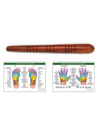 KITAMA wooden massage stick/Deuser stick as massage aid with 2 DIN A4 posters for self-massage trigger points