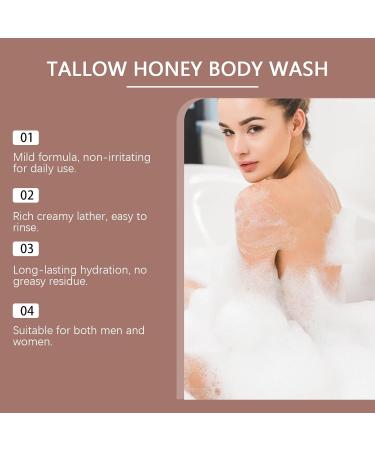  QPJUVC Sebum and Honey Shower Gel - Moisturizing shower gel with sebum and willow ox honey for rough and dry skin - Nourishing nourishing and gently cleansing with aloe vera (3) - Buy Online on GoSupps.com