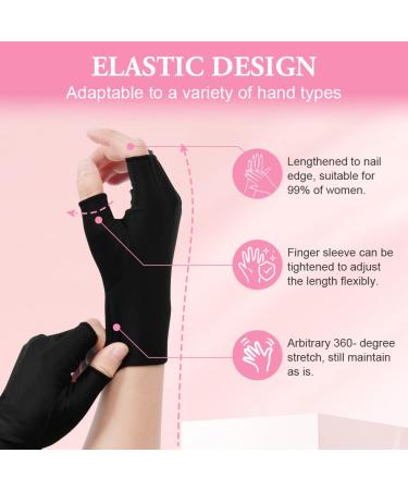 ACWOO UV Gloves for Gel Nails 2 Pair UV Protection Gloves for Manicures Anti UV Gloves for Nail Lamp Manicures Dryer Nail Skin Care Fingerless UV Protection Gloves Protect Hands from UV Harm 2 Pairs Black - Buy Online on GoSupps.com