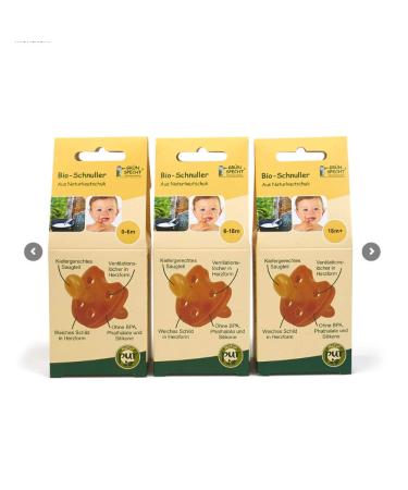 Buy Gruenspecht ORGANIC Natural Rubber Pacifiers - Set of 2 Soft Heart-Shaped Shield Orthodontic Design for 6-18 Months - Buy Online on GoSupps.com