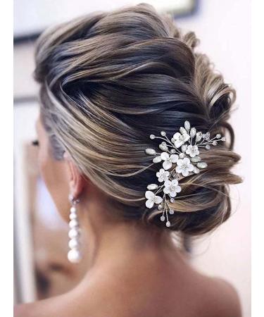 Unicra Silver Bride Wedding Hair Comb - Sparkly Rhinestone Headpiece for Women - Buy Online on GoSupps.com