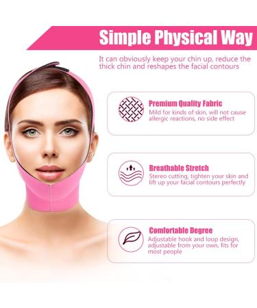 Face Slimming Belt Bandage for Women - Double Chin Skin Strap for Face-Lift - Pink | Ideal Gift - Buy Online on GoSupps.com