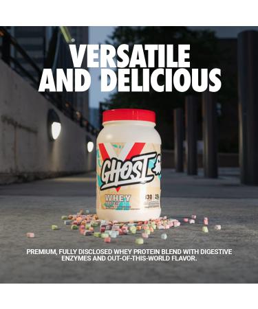 Ghost Whey Protein Powder Marshmallow Cereal Milk 2lb - 25g Protein - Whey Blend for Post Workout Shakes, Smoothies & Baking - Soy & Gluten-Free - Buy Online on GoSupps.com