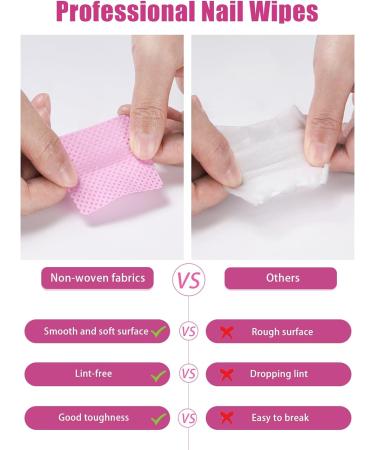 TEOYALL Lint Free Nail Wipes - 400 PCS Non-Woven Fabric Cleaning Pads for Lash Extensions & Nail Salons - Pink Nail Supplies - Buy Online on GoSupps.com