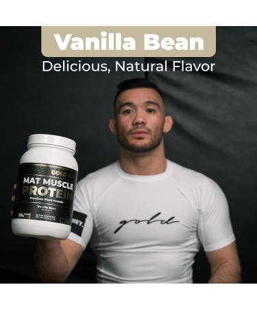 Gold BJJ Mat Muscle | 100% Plant Based Vegan Protein Powder for Jiu Jitsu Athletes - Vanilla Flavor - Buy Online on GoSupps.com
