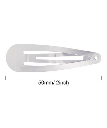 Hotop 50 Pack Snap Hair Clips | Hair Barrettes for Kids, Girls, and Women | 50mm (Silver) - Buy Online on GoSupps.com