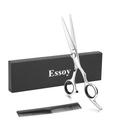 Essoy professional hairdressing scissors/scissors (6.7 inches) stainless steel hair cutting scissors for the salon at home hairdresser hairdresser scissors for women men children (silver)