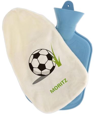 Personalized Hot Water Bottle - 800ml Cozy Cover with Custom Text | Perfect Gift for Children & Adults - Football Design - Buy Online on GoSupps.com