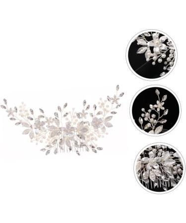 FRCOLOR Alloy Pearl Hair Comb Vintage Ornaments Flower Hair Comb Wedding Hair Teasing Comb Wedding Hair Comb Tiara Crystal Iron Wire Hair Accessories Bride White - Buy Online on GoSupps.com