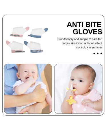 Yardwe Teething Toys: Thumb Sucking Stop Gloves for Baby Boys and Girls - Breathable Finger Thumb Protectors with Wrist Band (2 Pairs, L White) - Buy Online on GoSupps.com