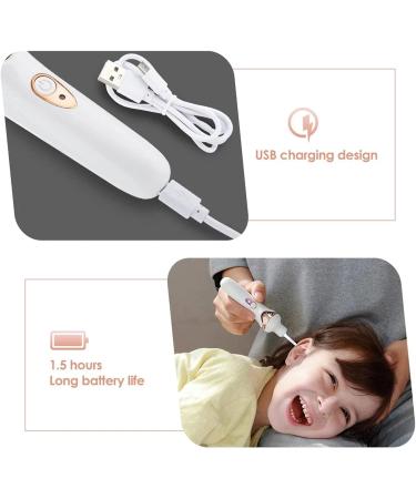 Electric Vacuum Earwax Remover with Led Lights - USB Charging Ear Cleaner for Adults and Children - Safety Material - Mute White - Buy Online on GoSupps.com