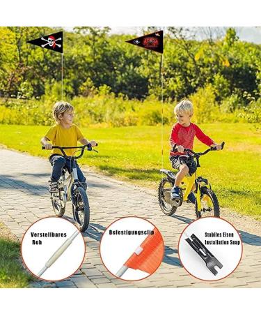 Huamudm Bicycle Pennant Rod & Flag Trailer - Child Safety Bike Flag for Kids - Secure Bicycle Pennant for Children - Buy Online on GoSupps.com