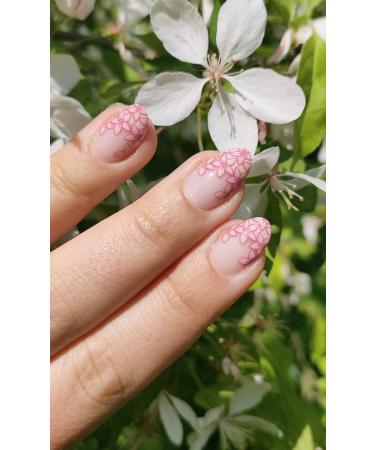 Zaubern gel4Home- Nail foils 16 pieces nail wraps (Flower French pink)