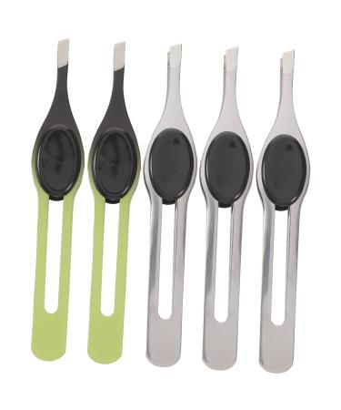 Frcolor 5st eyebrow clip with rubber pad tweezers with a non -slip handle hair shear for eyebrow clips for hair removal hair remover hair pluck stainless steel