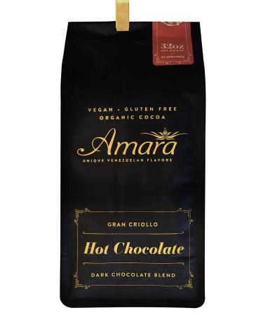 Amara Unique Venezuelan Flavors. Hot Chocolate "Gran Criollo" Dark Chocolate Blend. Made with Certified Organic Cacao Powder 32oz 2 Pound (Pack of 1)