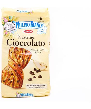 Mulino Bianco Nastrine Cioccolato Set of 6 cakes with a delicate taste of pear, sweet snack for between 240 g