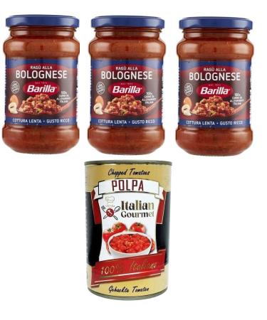 Italian Gourmet E.R. Barilla Sugo Rag alla Bolognese ready sauce for Italian tomato and selected meat gluten free 400 g + gourmet Italian polpa 400 g
