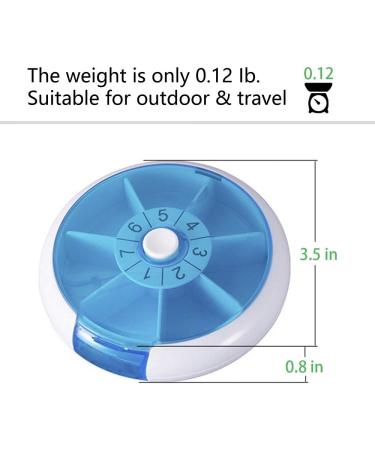 Buy SZREDU Round Pill Organizer - 7-Day Rotating Daily Medicine Case for Vitamins & Travel - Efficient Pill Management - Buy Online on GoSupps.com