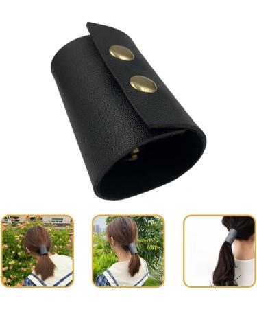 Ipetboom Girl Leather Hair ties Ponytail Holder Motorcycle Riding Ponytail Headdress Accessories for Women Girl black. - Buy Online on GoSupps.com