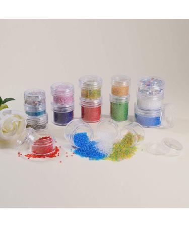 BENECREAT 30 Pack 15ml Round Clear Plastic Bead Jars with Screw Caps - Ideal for Beads Nail Art Glitter Makeup and Travel Cream - International Shipping Available - Buy Online on GoSupps.com