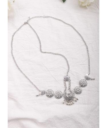 Missgrace Bohemian Vintage Silver Headband with Tassels & Pearls for Women and Girls - Buy Online on GoSupps.com
