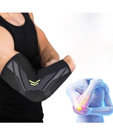 SilverAge Elbow Support for Gym | Elbow Brace for Pain Relief | Compression Sleeves for Tendonitis | Robotic Solution for Volleyball & Cricket - Medium (Free 10ml Oil - Buy Online on GoSupps.com