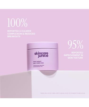 Skincare Junkie 3-Step Pore Therapy Routine Bundle (Cleanser + Toner Pads + Antioxidant Moisturizer) Fragrance-Free Vegan for Normal to Oily Skin - Buy Online on GoSupps.com