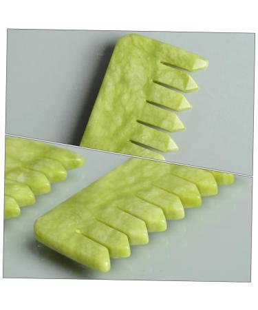 Beavorty Jade Massage Comb - Natural Gua Sha Tools for Scalp Massage & Hair Loss Relief | Green Ridge & Yellow Jade - Buy Online on GoSupps.com