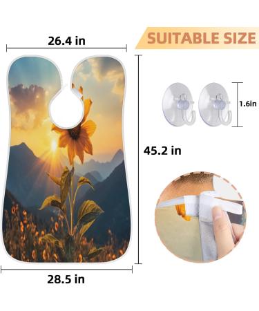 Landscape Mountain Sunflower Beard Bib Apron | Beard Hair Catcher for Men | Perfect Gift for Father's Day Anniversaries & Christmas - Buy Online on GoSupps.com