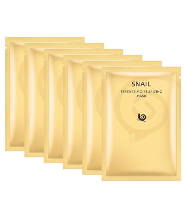 KOAHDE Snail Anti-Wrinkle Facial Mask Snail Essence Facial Mask Snail Collagen Facial Mask Snail Facial Mask Deep Hydration Snail Regenerating Facial Mask Snail Firming Skin Facial Mask 6PC