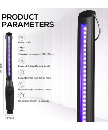 Portable Travel UV Light Sanitizer Wand - Black | UV Sanitizer Lamp - Buy Online on GoSupps.com
