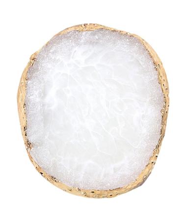 Murezima Colorful Resin Painting Gel Palette Nail Art Polish Agate Mix Stirring Plate DIY White Metal Art